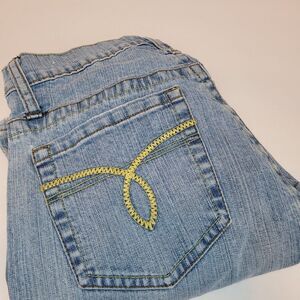 Vintage Z Cavaricci Jeans Women Sz 8 Floral Embroidered‎ Retro Light Wash 31X28